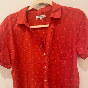 Cute Madewell button down crop summer top